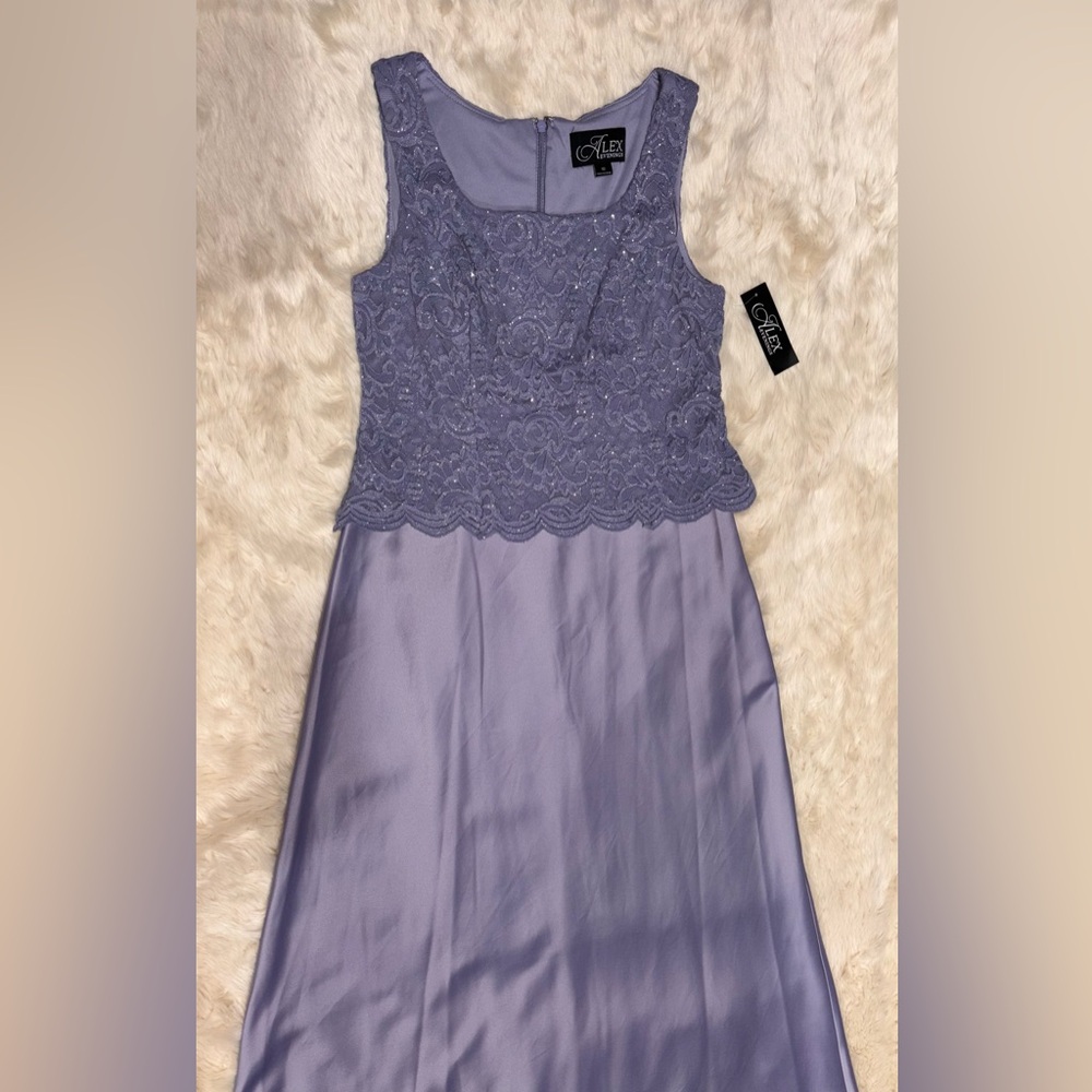 Alex Evenings Embroidered Lace Mock Two-Piece Gown - Picture 9 of 11